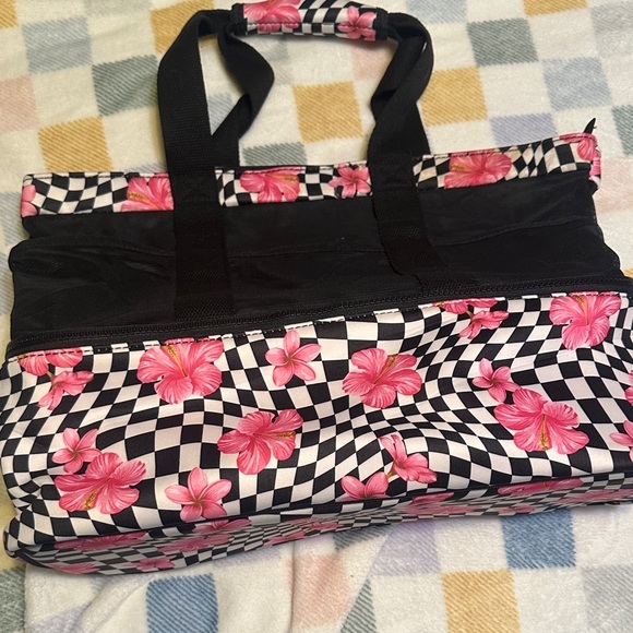 unbranded Other - Pink Floral Checkered Small Pet Carrier